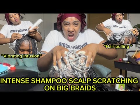 ASMR: FAST & AGGRESSIVE SHAMPOO SCALP SCRATCHING FOR ULTIMATE CLEANING ON DIRTY BIG BRAIDS FT PURITY