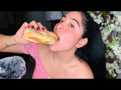 🍔ASMR 🔥🍔 EATING SOUNDS “ COMIENDO HAMBURGUESA DE BURGER KING” 🍔