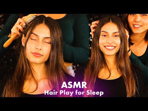 ASMR Tingly Hair Play & Scalp Massage, Beautiful Sophia falls into heaven as Geena Pampers Her 💖