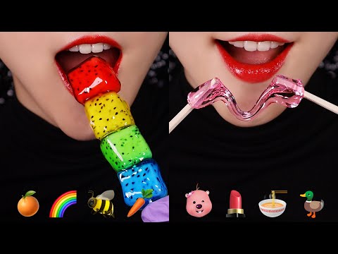 TIKTOK EMOJI MUKBANG ASMR TIKTOK EMOJI FOOD CHALLENGE #16 🍊
