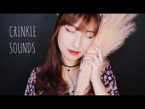 ASMR. Pampas Grass Relaxation - Binaural Crinkle Sound(No Talking)