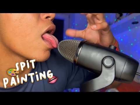 ASMR Clicky Mouth Sounds & Spit Painting 🎨