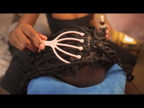 ASMR Real Person Scalp Massage on Braids ~ Super Tingly (no talking)