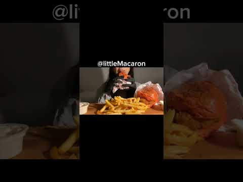 Fried Chicken Burger Mukbang ASMR #shorts