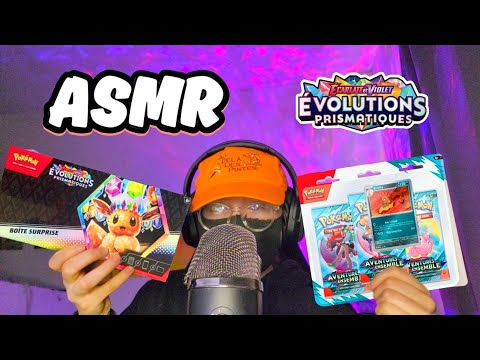 ASMR Français • OUVERTURE POKEMON BOITE SURPRISE EVOLUTION PRISMATIQUE & TRIPACK AVENTURE ENSEMBLE 😴