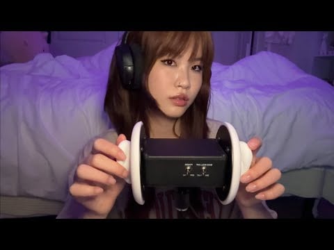 ASMR 1 HOUR of 3Dio Ear Massage , Touching , Cleaning , Blowing / with & without Gloves / NO TALKING