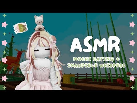 ♡ asmr grow a garden ⋆˚࿔🍡 eating mochi + inaudible whispering (˶ᵔ ᵕ ᵔ˶) roblox gaming asmr
