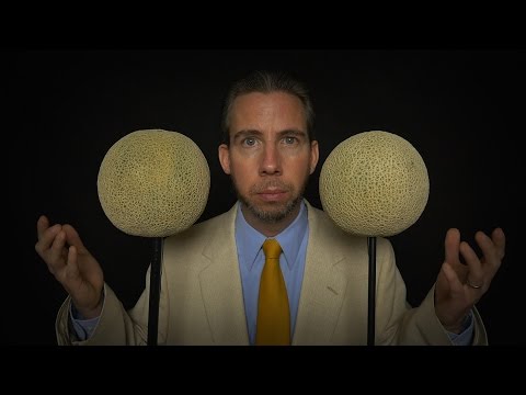 Binaural Cantaloupe Microphones [ FruiTech ASMR ]