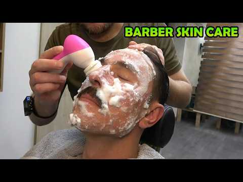 BARBER SKIN CARE FOR DEEP RELAXATION 💈 HAIRCUT, RAZOR BEARD SHAVE + ASMR %100 SLEEP QUARANTEE
