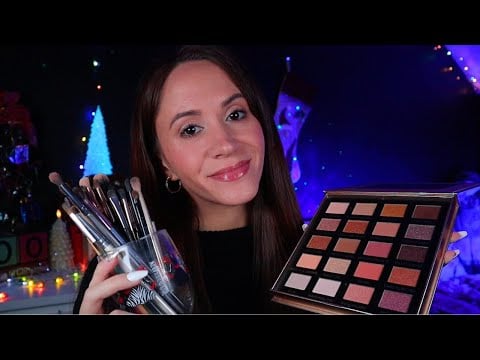 ASMR / Doing Your Makeup For Christmas (bff does your makeup)