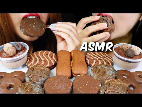 ASMR CHOCOLATE FUDGE ICE CREAM, DEVIL DOGS, CAKES, CHOCOLATE MOUSSE 리얼 ...