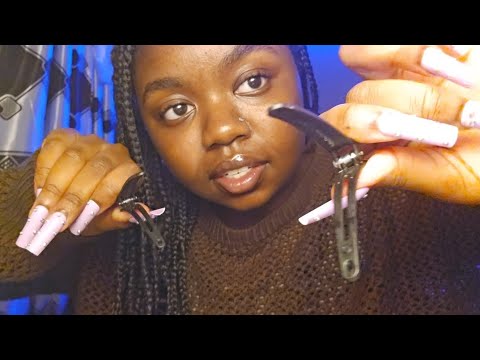 ASMR Clipping Your Hair Back 💙 (Personal Attention)