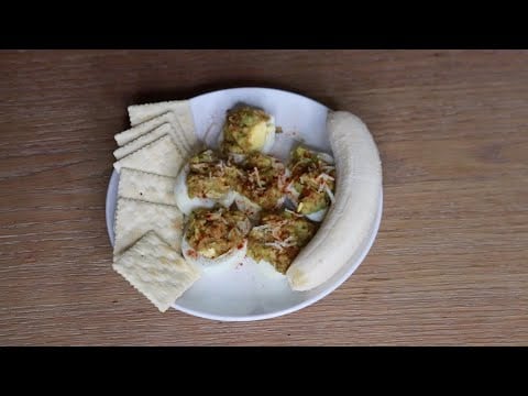 Parmesan Avocado Eggs & Crackers ASMR Eating Sounds