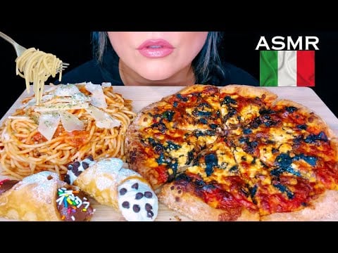 Pizza & Pasta ASMR Mukbang | Crunchy Eating Sounds