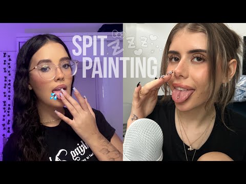 ASMR - INTENSE SPIT PAINTING 💦 mouth sounds | w/ ​⁠@VioletReignASMR