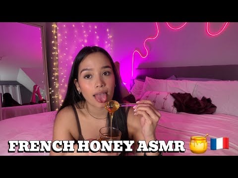ASMR Eating Honey in French 🍯 Soft Mouth Sounds & French Whispering