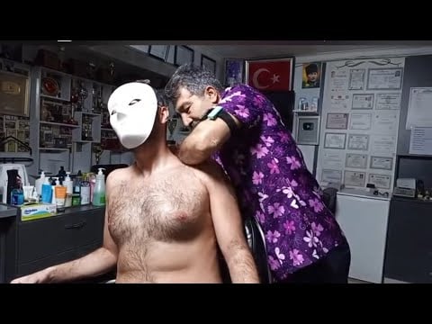 WONDERFULL BACK HAIR SHAVING AND BODY MASSAGE WITH RAZOR