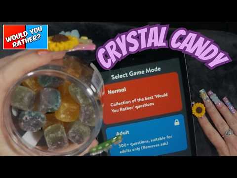 ASMR Eating Crystal Candy & Would You Rather on iPad | Whispered Gameplay