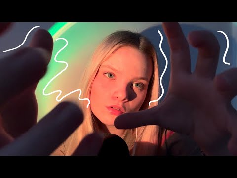 ASMR soothing hand movements and mouth sounds 🌙 
