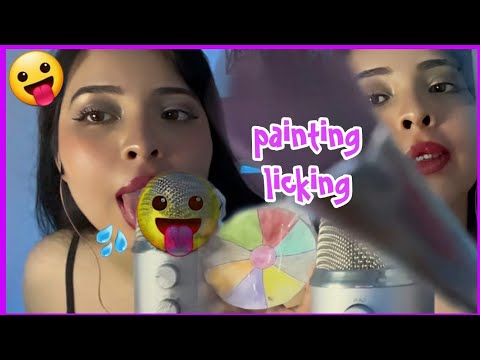 Asmr spit painting/ Licking