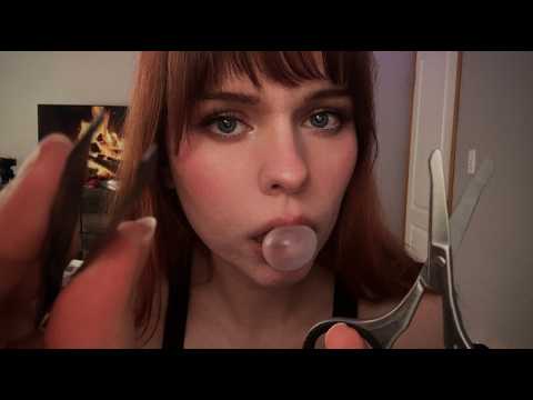 ASMR Plucking Your Eyebrows In The School Bathroom (Gum Chewing)