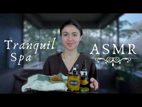 Peaceful Spa in the Forest 🌿ASMR (guasha, oil massage, meditation music, hair brushing)