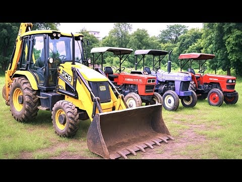 JCB 3dx Loading Muddy Soil | Mahindra Arjun NOVO 605 Tractor | Swaraj 855 Fe