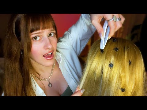 ASMR intense scalp check with bugs 🪲 german whispering