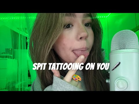 ASMR Spit Tattooing (Mouth Sounds + Personal Attention)