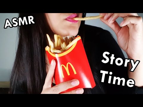 ASMR comiendo PAPAS FRITAS de MCDONALDS + Story time mis primeros meses en Argentina|ASMR en Español
