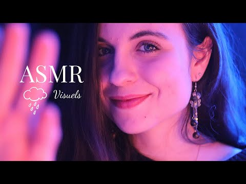 ASMR FRANCAIS 🌙 -  Des visuels et de la pluie (Hand movements, Face Brushing, ...) 🌧