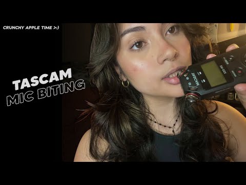 ASMR | Tascam Mic Biting 🍎 *crunchhh*