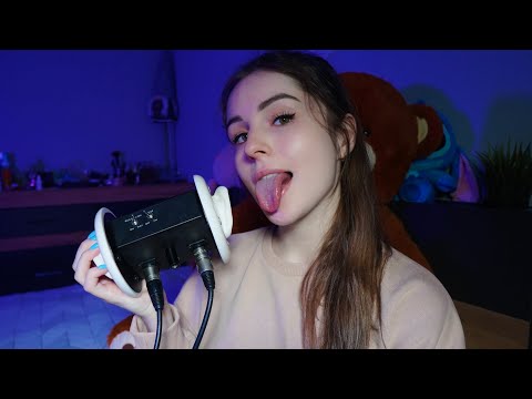 ASMR EAR LICKING, KISSES, TONGUE FLUTTERING, MOUTH SOUNDS | EAR MASSAGE