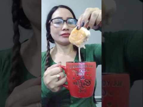 ONE BITE BREAD WITH CHOCOLATE MILK# #everyone #mukbang #shortsfeed #bigmouth #challenge