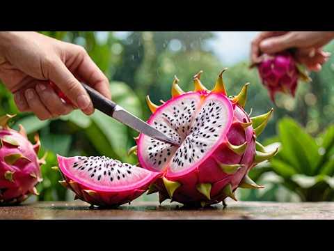 EXPERIENCE Satisfying Sounds of Slicing Open GLASS Dragon Fruit ASMR!