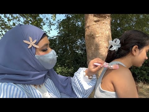 ASMR -🧕 Muslim Friend gives Hair neck and back relaxation on a friend 💤💆‍♀️