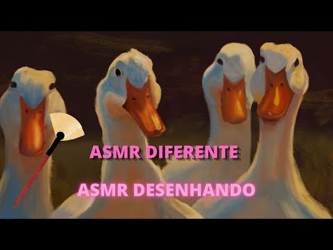 Asmr caseiro desenhando/ com sons de boca e tapping/sons de vidro/speedart