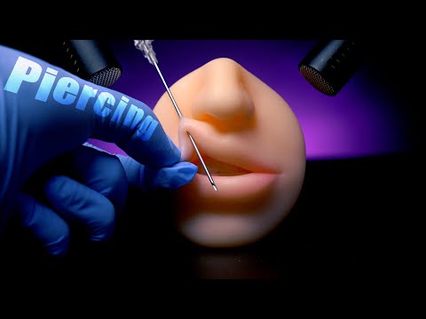 [ASMR] The sound of piercing the silicon mouth and nose [No Talking]