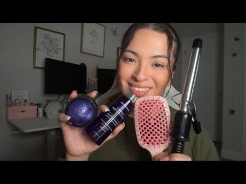 ASMR| 3 Different Roleplays: Shoulder massage, Removing eye makeup & Curling your hair 👩🏻‍🦱