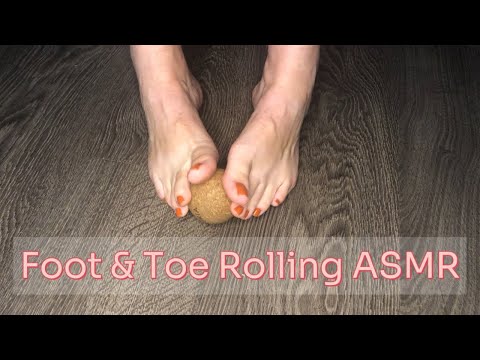 Foot and Toe Rolling ASMR -- Cork Ball -- Self Care