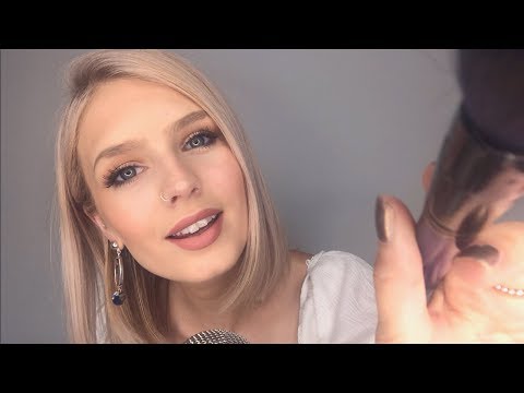 ASMR Face Brushing & Whispering Trigger Words (Shh, Sleep, It's Ok, Relax)