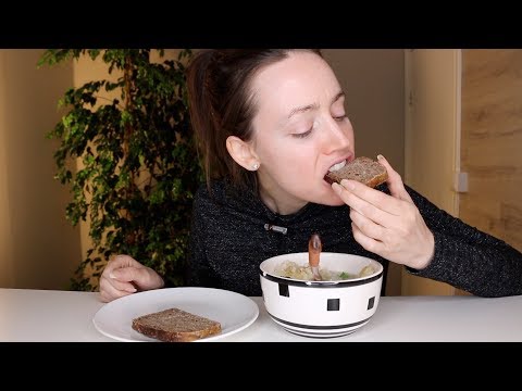 ASMR Whisper Eating Sounds | Cauliflower Soup & Bread