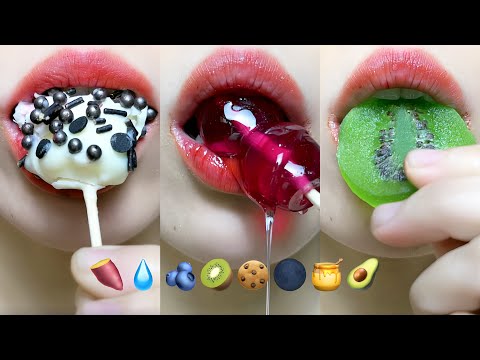 Asmr Eating Honey Jelly Marshmallow Chocolate Emoji Food 🥝💧🍯