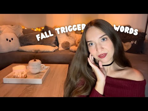 ASMR Fall Trigger Words 🍁 in English & German (Whispering, Hand Movements, Tongue Clicking)