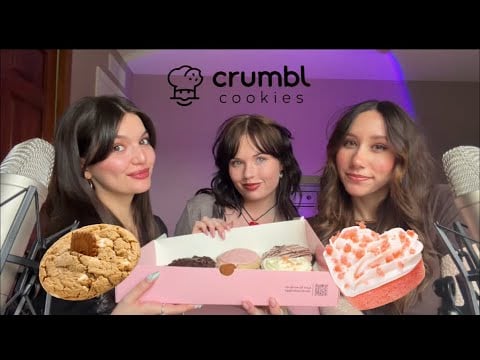 ASMR TRYING CRUMBL COOKIES MUKBANG ( 🩷With @dakotabasmr and @JulesAsmr8 🍪)