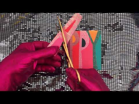 OPERA GLOVES  🟣🔴 🟢 Cutting Colorful Paper in Shiny Long Gloves🎧 [[ASMR]]