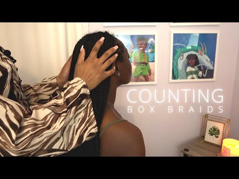 [ASMR] Counting Box Braids | Scalp Massage on my Sister | Whispered Chatting | Real Person