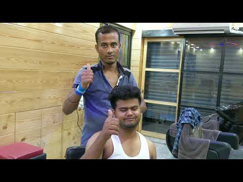 A perfect asmr head massage by new barber with neck crack