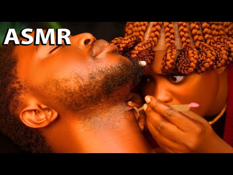 ASMR SATISFYING Beard Scratching, Neck Massage (Ingrown Hair Removal + Nitpicking)4 Deep Sleep & Gum