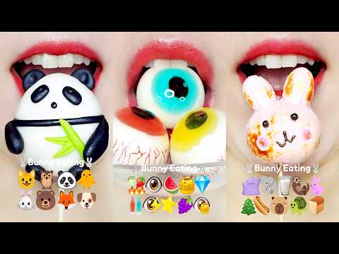 ASMR 1-Hour Sleep & Satisfying No Talking MUKBANG 🎧 1시간 수면유도 이모지 먹방 모음 Eating Sounds